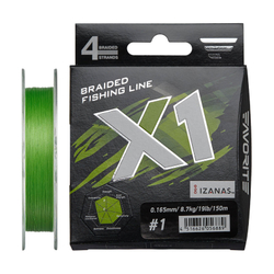 Шнур Favorite X1 PE 4x 150m (light green) #0.4/0.104mm 3.5kg/8lb