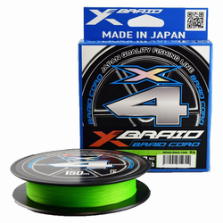 Шнур YGK X-Braid Braid Cord X4 150m Chartreuse #2.0, 0.235мм, 13.5кг