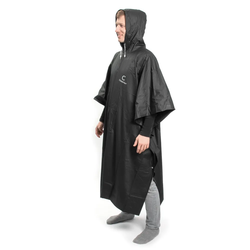 Пончо-дождевик СЛЕДОПЫТ, плотный PVC, 129х141 см, на кнопках, с капюшоном, цв. черный, р. 60-62