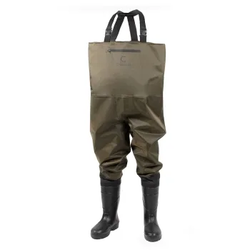 Полукомбинезон рыбацкий СЛЕДОПЫТ нейлон+ЭВА, фольгированный утеплитель, р. 42, цв. олива