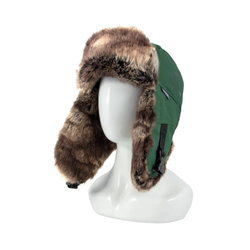 Шапка-ушанка СЛЕДОПЫТ DEFENDER, мембрана, шиншилла, цв. зеленый, р-р XL
