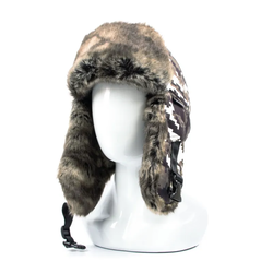 Шапка-ушанка СЛЕДОПЫТ HUNTER, мембрана, шиншилла, цв. ч/б пиксель, р-р XL