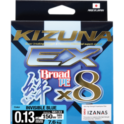 OWNER Шнур Kizuna EX X8 Broad PE invisible blue 150м 0.13мм 7.6кг